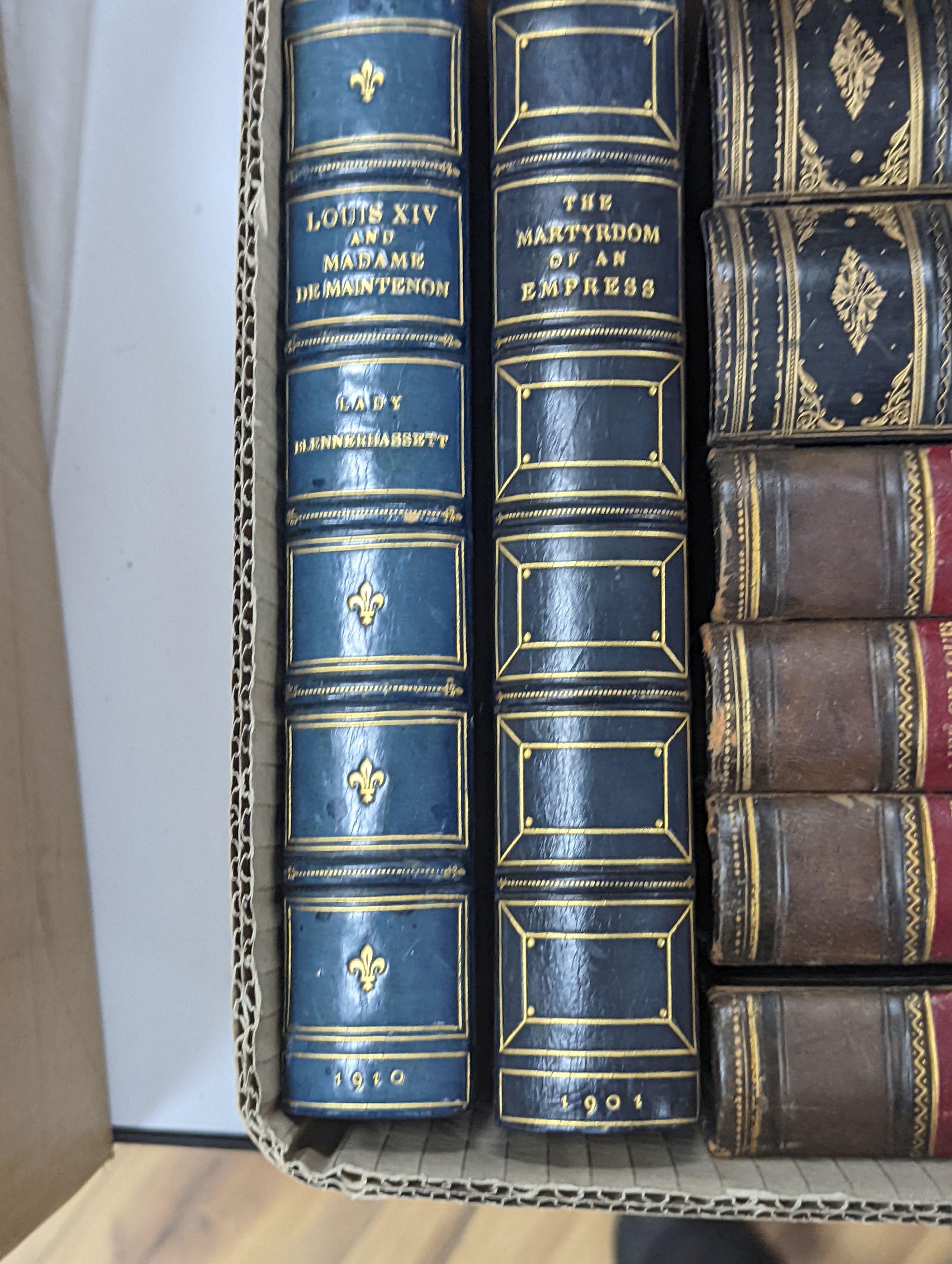 Bindings - Quarto and Octavo Volumes - various leathers and styles, 19th and 20th century (13 in total)
